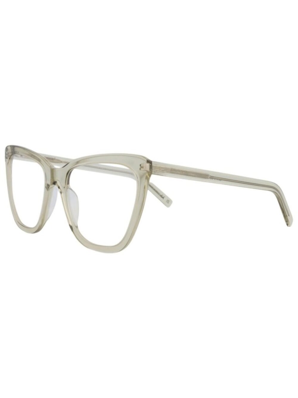 New Saint Laurent Womens Cat Eye Green Green Transparent Fashion Designer Eyegla